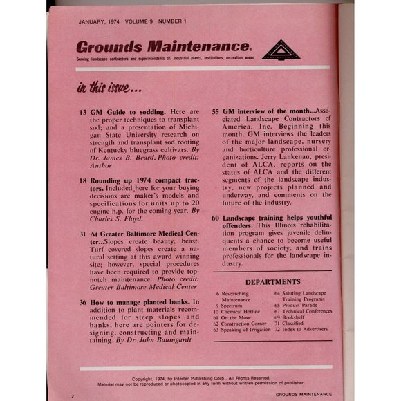VINTAGE 1974 GROUNDS MAINTENANCE MAG - am I crazy or is this the only one left? - Picture 2 of 4
